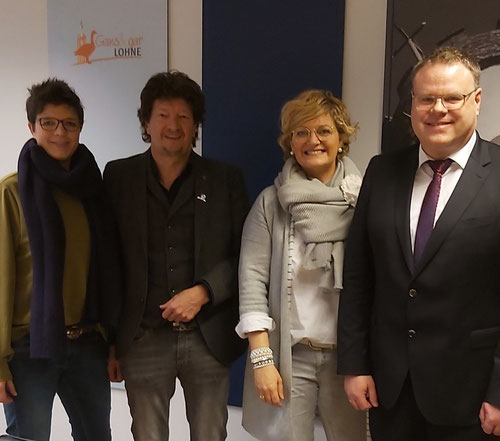 Freuen sich auf initiative IDEEN: Anne Nußwaldt (Stadt Lohne), Detlef Bornhorst (1. Vorsitzender HGV), Nicki Rösener (Leitung Citymarketing) und Tobias Gerdesmeyer (Bürgermeister der Stadt Lohne)