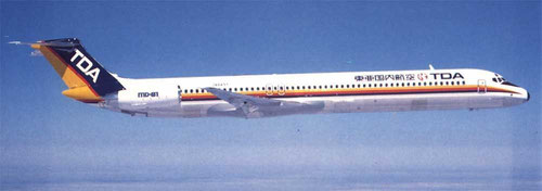 Die MD-81 bot bei TDA gegenüber der DC-9-41 35 zusätzliche Sitzplätze/Courtesy: McDonnell Douglas