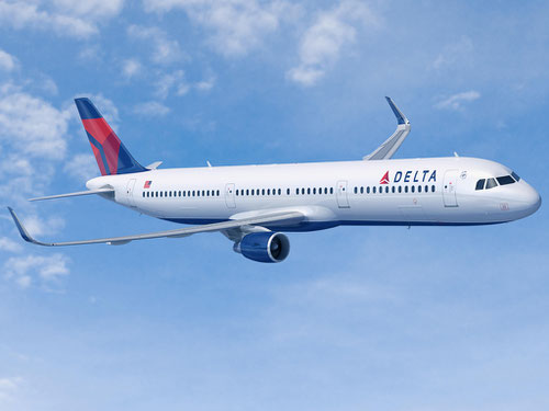 Computermodell einer Airbus A321 der Delta Air Lines/Courtesy: Airbus