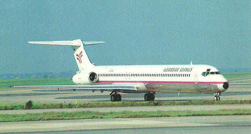 MD-83 der "ersten German Wings"/Postkarte