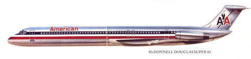 Die schlanke "McDonnell Douglas Super 80"/Courtesy: American Airlines