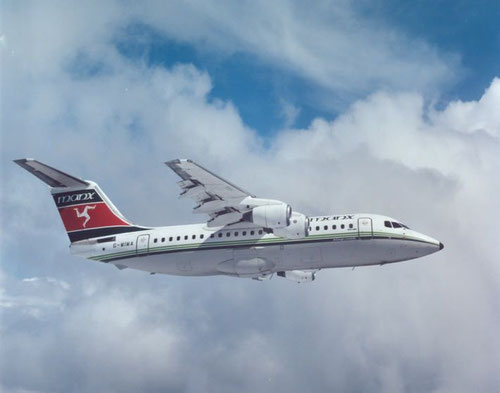 Die BAe 146 (hier im Farbkleid der Manx Airlines) wurde als erster Jet ihrer Kategorie regelmäßig von und nach London-City eingesetzt/Courtesy: BAe