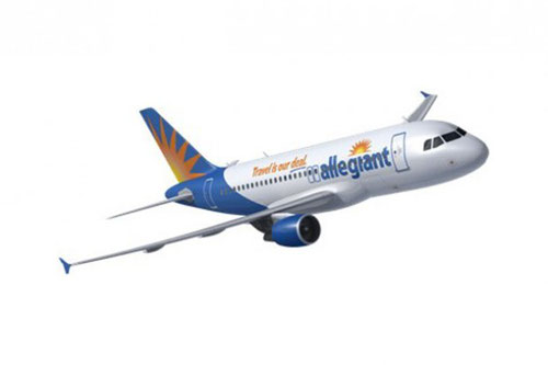 Modell einer Airbus A319 im Farbkleid der Allegiant Air/Courtesy: Allegiant Air