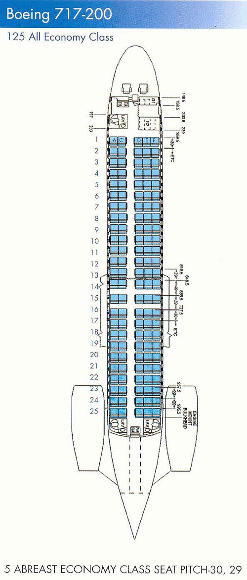 Kabinenplan mit 125 Sitzplätzen/Courtesy: Bangkok Air/Sammlung: Karl Seltenhammer