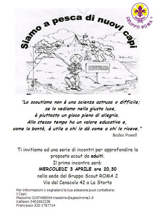 Cerchiamo Capi Agesci Gruppo Roma 2
