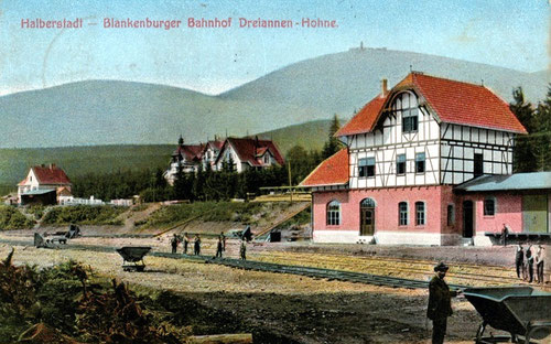 Der neue HBE Bahnhof in Drei-Annen-Hohne kurz vor der Eröffnung 1907