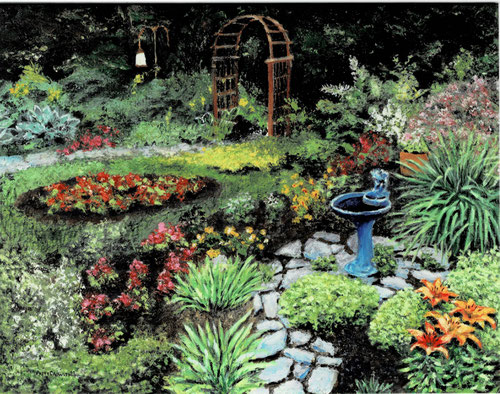 "JANET'S GARDEN"    Prints 14 x 18, Original Unavailable