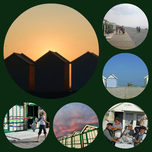 cabines et chemin de planches à cayeux-sur-mer en baie de somme