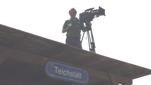 Die Kamera wurde auch auf dem Schutzdach der Draisine aufgebaut