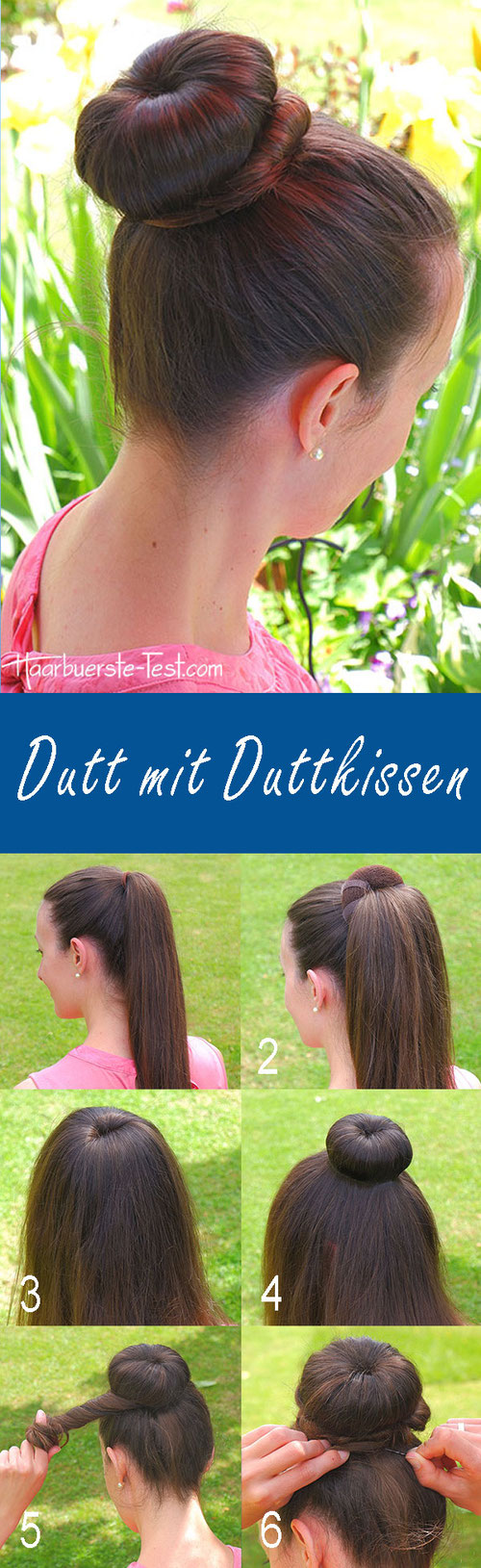 Dutt mit Duttkissen Anleitung, Dutt mit Duttkissen selber machen, hoher Dutt