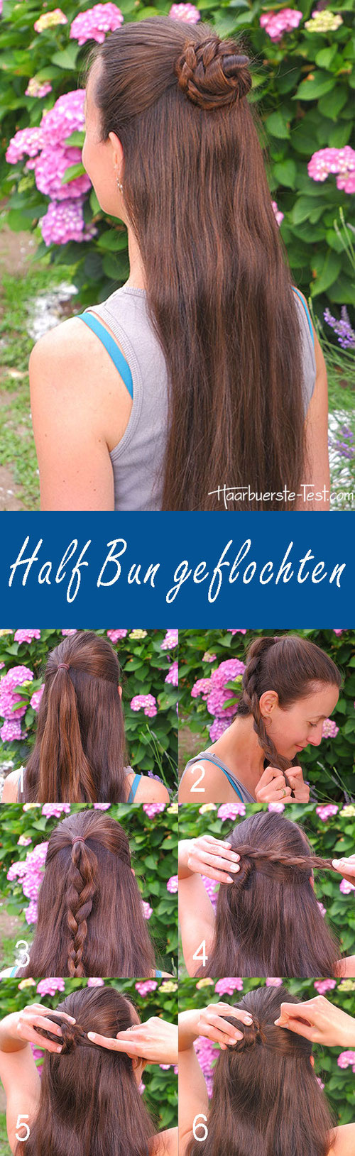 half bun tutorial, half bun anleitung, dutt flechten