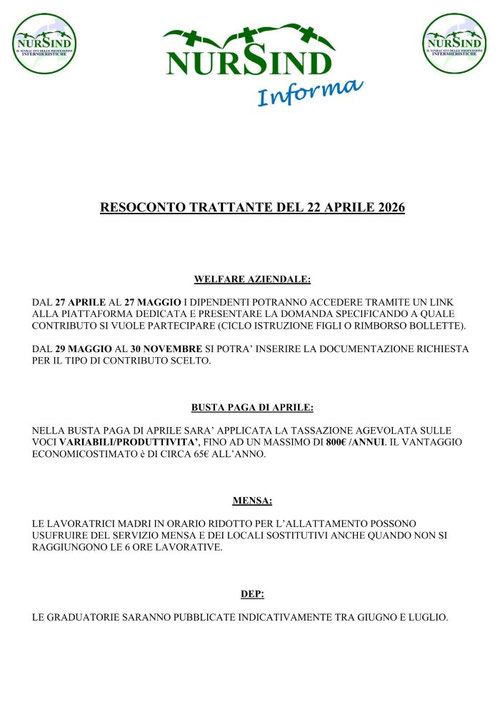 NurSind resoconto trattante del 22/04/2026