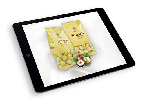 дизайн упаковки ТМ Миндалия, орешки в шоколаде, желтая упаковка фундук в шоколаде дизайн Украина PR Studio la beauty