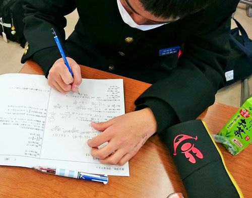 テスト当日の朝学習は、やった問題がそのまま出るので、生徒には大好評!