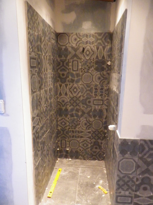 The Turkish bath is complete.  Just noticed two tiles the same, on the same row. Had to happen