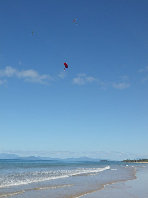 Parachutes on the beach