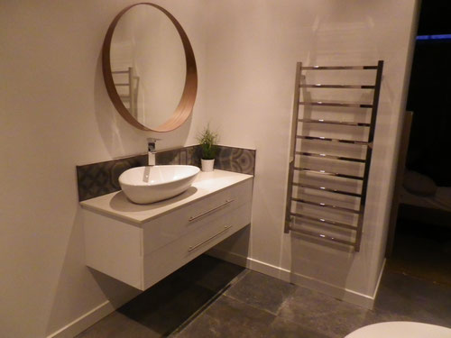 Vanity in and working, plus heated towel rail