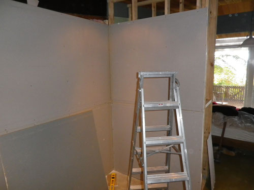 Hanging the plasterboard