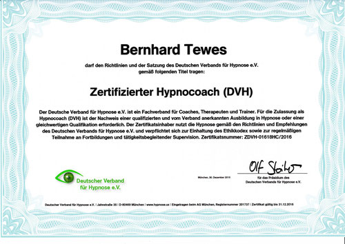 Zertifikat DVH Hypnoseverband