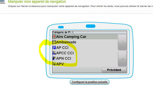 Vous retrouvez maintenant vos aires sur votre GPS. Bonne route!