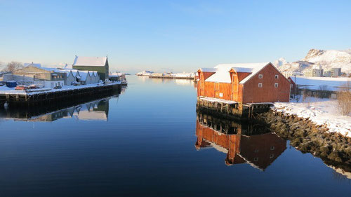 Sicht von der Brücke in Svolvaer