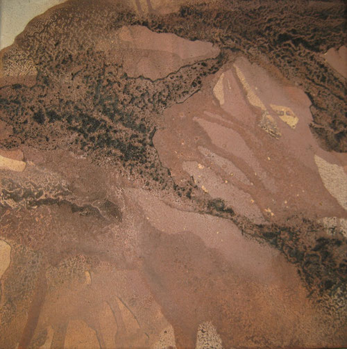 Aus der Reihe: Atelier Erde 40 x 40 cm, Urgesteinsmehl, Acrylfarbe, Pigmente 