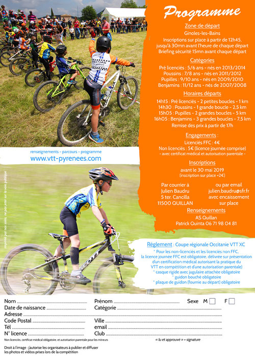 programme Mini Carach Bike 2019