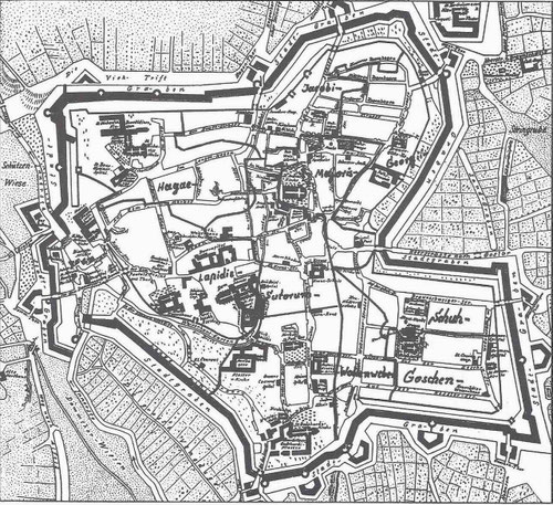 Karte des mittelalterlichen Hildesheim