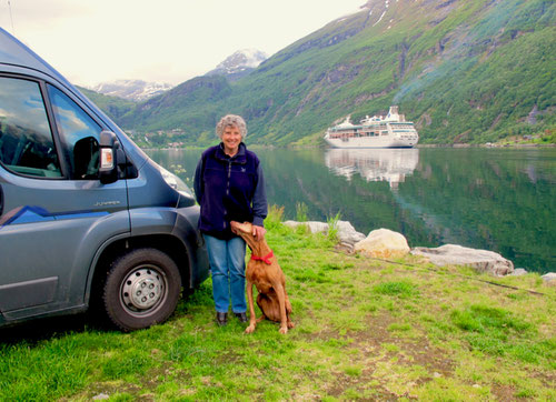 Stellplatz in Norwegen am Geiranger Fjord