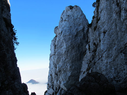 der Weg zum Gipfel führte durch bizarre Felsen