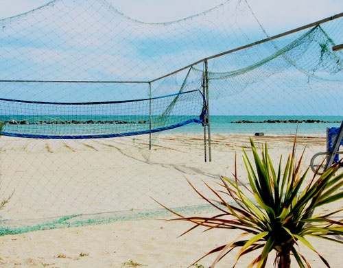 der Strand war noch menschenleer