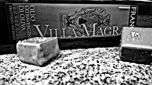 Frantoio Franci's Villa Magra flirting with Fiona's chestnut truffles.