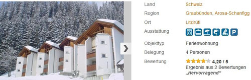 ferienwohnung arosa