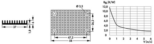 Fischer Elektronik　DC/DCコンバータ用押出ヒートシンク  SK DC 58 11 1 06 SA