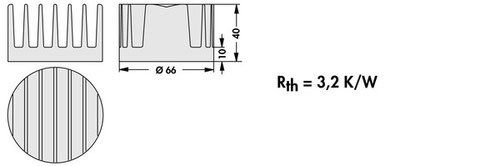 Fischer Elektronik LED用ヒートシンク ICK LED R 66 x 40