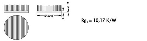 Fischer Elektronik LED用ヒートシンク ICK LED R 50,8 x 16,5