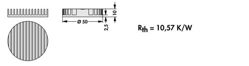 Fischer Elektronik LED用ヒートシンク ICK LED R 50 x 10