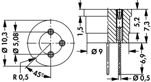TF 53 | TO-5パッケージ トランジスタ用テフロンソケット | Fischer Elektronik