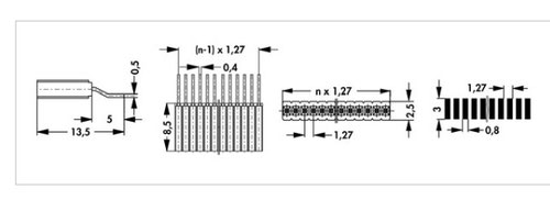 BLM 3 SMD  表面実装用連結ソケット1.27mmピッチ ライトアングル