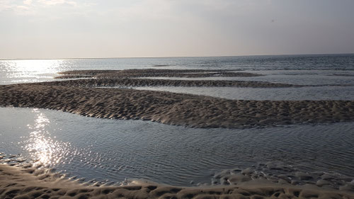 Die letzten Sandhügel vor dem Buchtloch gut 5 Kilometer vom Duhner Strand entfernt. Geformt durch die starken Strömungsgeschwindigkeiten von Ebbe und Flut.