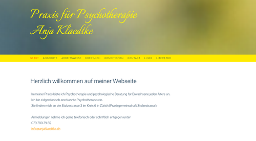 Homepageprojekt Anja Klaedtke