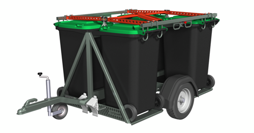  Mülltonnen Anhänger, Mülltonnen transportieren, Mülltonnenanhänger, Mülltonnentransportanhänger, mülltonnenwagen, mülltonnentransportwagen