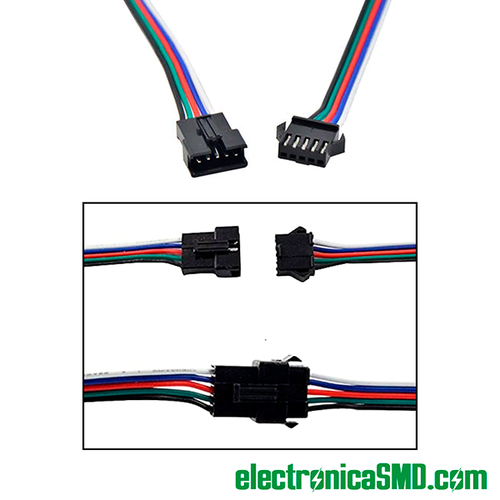cable jst guatemala, cable con conector jst guatemala, jst 5 pines, cable, electronica, electronico, cable led, jst polarizado 5 pines, cable rgb para conexion tira led