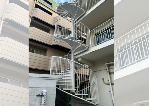 螺旋階段 塗装工事
