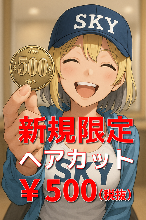 ほんとにほんとに￥500（税抜）ですよー‼ ※新手の詐欺ではありません（笑）
