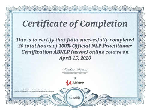 Certificate Julia Cloix NLP