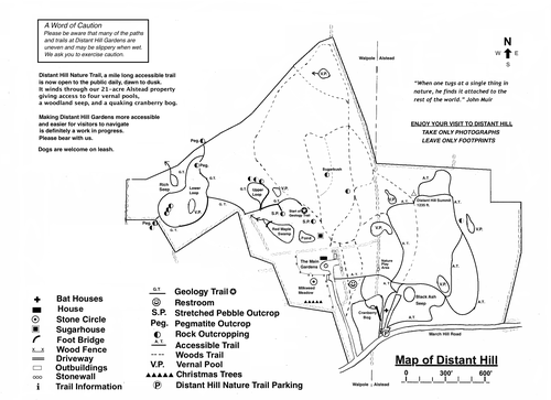 Our first map showing the original 58 acres of land comprising Distant Hill Gardens and Nature Trail