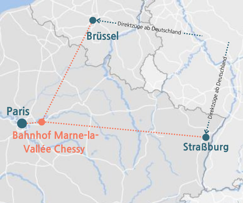 TGV und RER Verbindungen nach Disneyland Paris