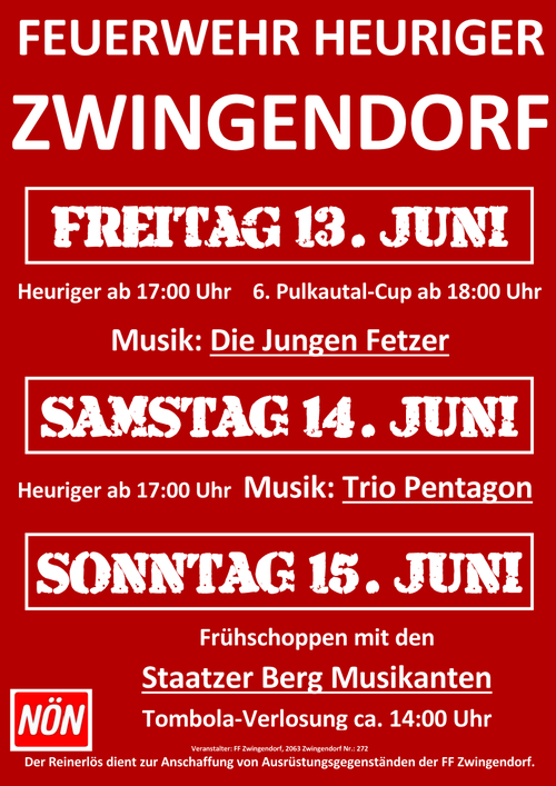 Plakat FF-Heuriger 2014 in Zwingendorf