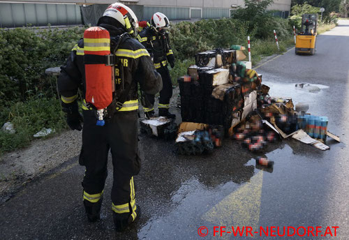 Feuerwehr, Blaulicht, FF Wiener Neudorf, Sprinkleranlage, Brand, Halle, Industriezentrum NÖ Süd